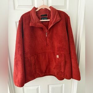 Carhartt Loose-Fit Fleece Half-Zip Pullover in Red Orange